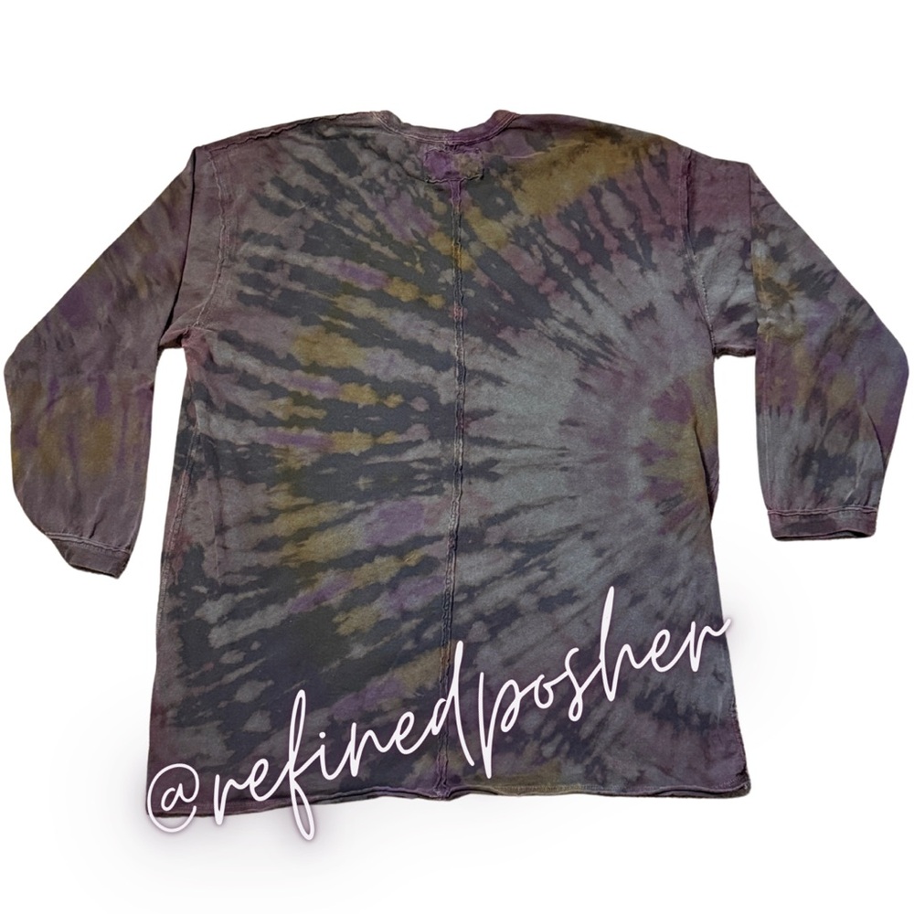 Free People We the Free Ellen Long-Sleeve Tee size Medium NEW Black Reverse Dye - Picture 5 of 7